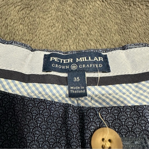 Peter Millar Crown Crafted Mens Size 35 Navy Stealth Art Deco Performance Shorts - Picture 3 of 5